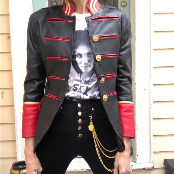 Vintage Jackets & Blazers - Lillie Rubin leather military jacket
